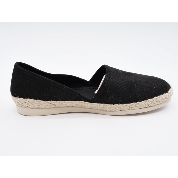 Union Bay Flats Womens 8 Black Perforated Faux Suede D'Orsay Slip On Shoes - Picture 3 of 11